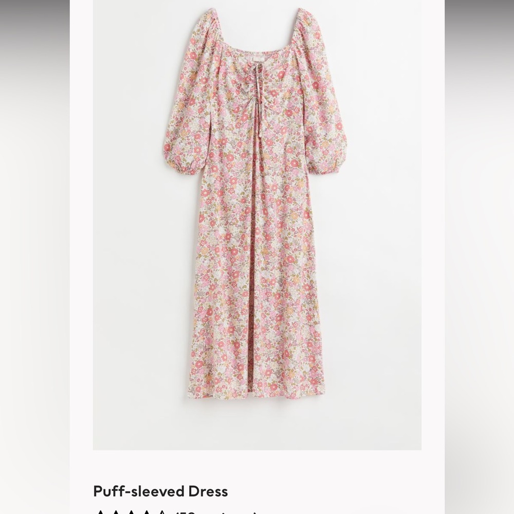 ISO H&M Puff Sleeve Floral Dress